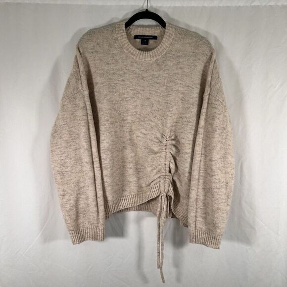 French Connection Wool Blend Sweater Women's Medium Beige Long Sleeve Crew Neck - Picture 1 of 9